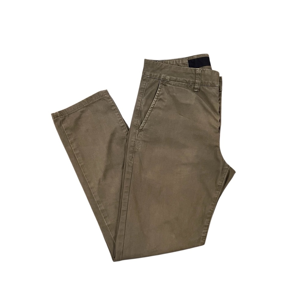 SUN68 Men’s 5-Pocket Stretch Cotton Flat Front Chino Pants Olive Green 29x26